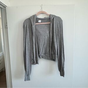 TNA Ribbed Gray Zip Up